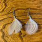 White & black feather earri