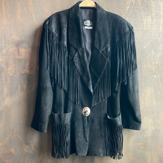 Black Fringe Jacket Western Wear