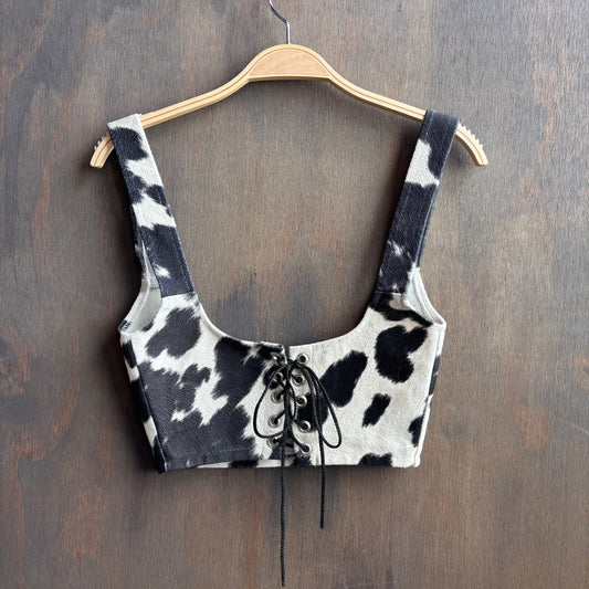 Faux Cowhide Bralette
