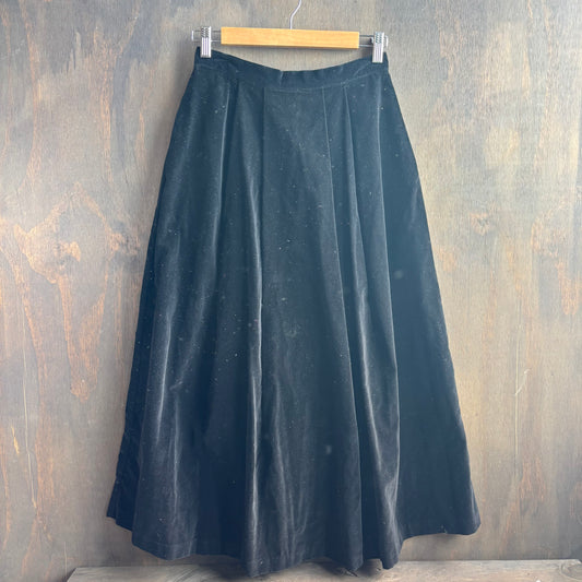 Vintage Panhandle Slim Black Velvet Skirt