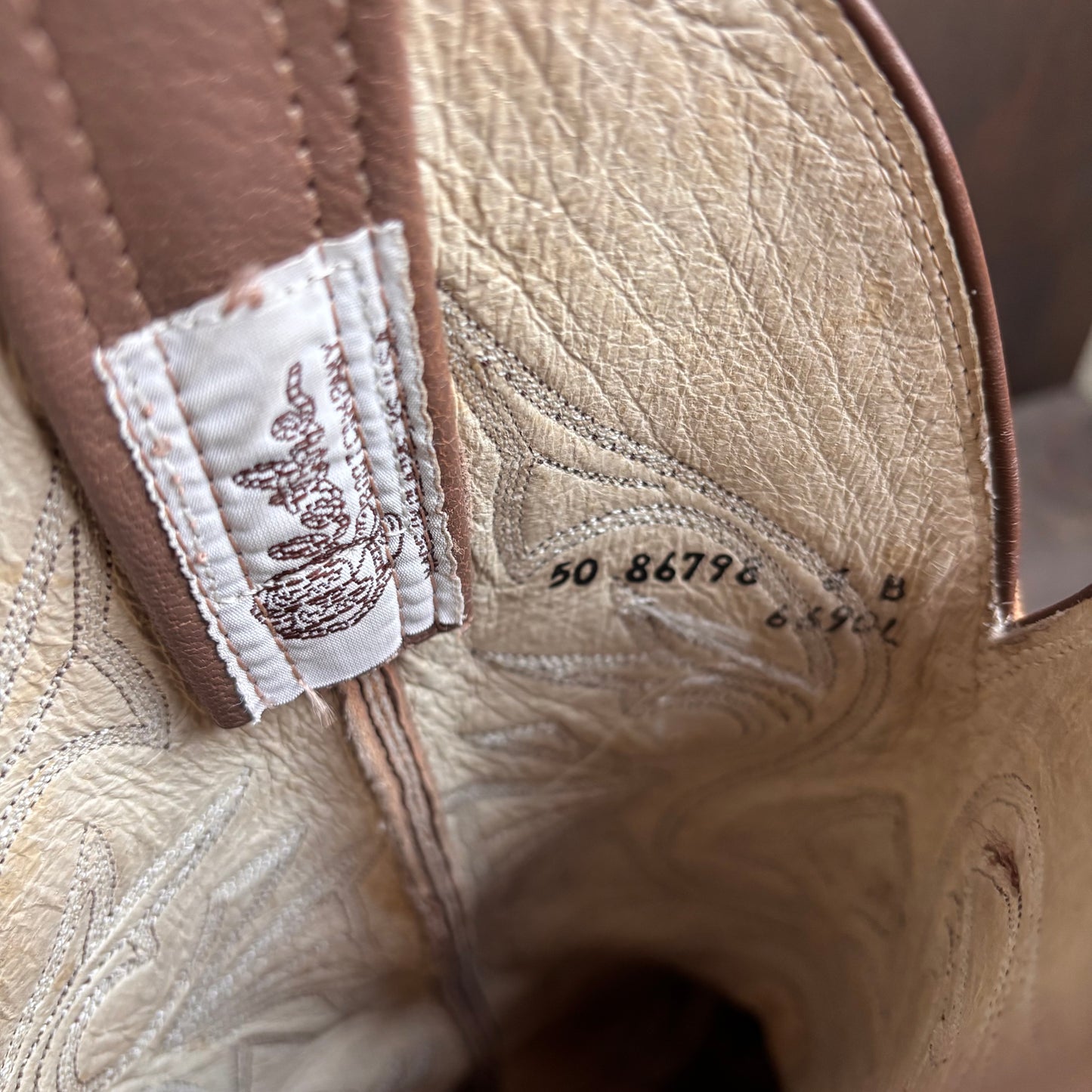 Vintage Olathe Beige Leather Boots