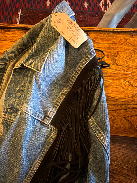 Out of the Blue Vintage Levi’s Fringed Denim Jacket