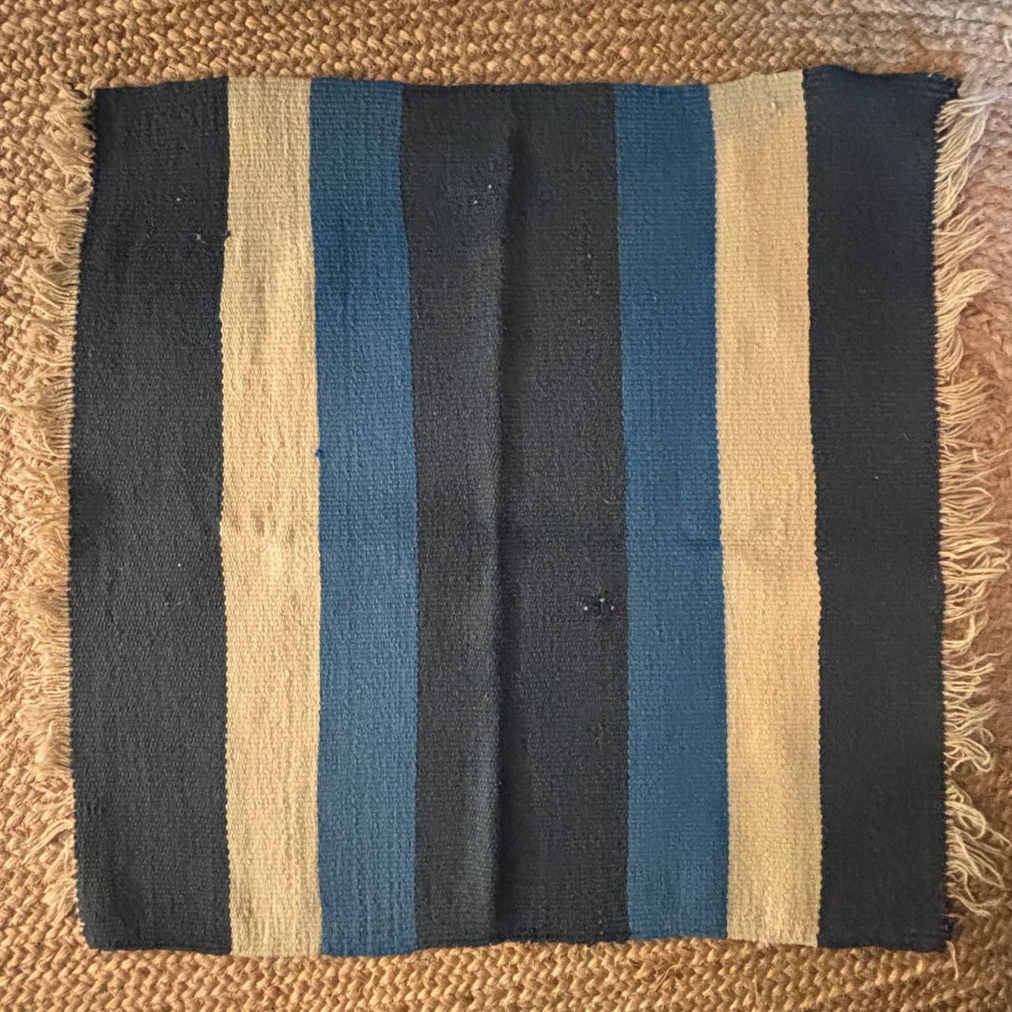 Blue Striped Woven Rug