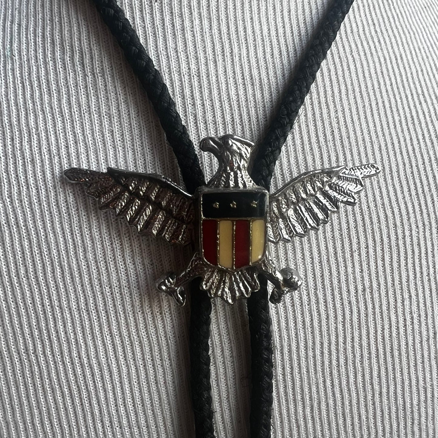 Silver Eagle Bolo with American Flag Shield