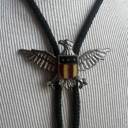 Silver Eagle Bolo with American Flag Shield