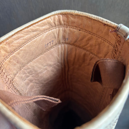 Vintage Beige Leather Boots