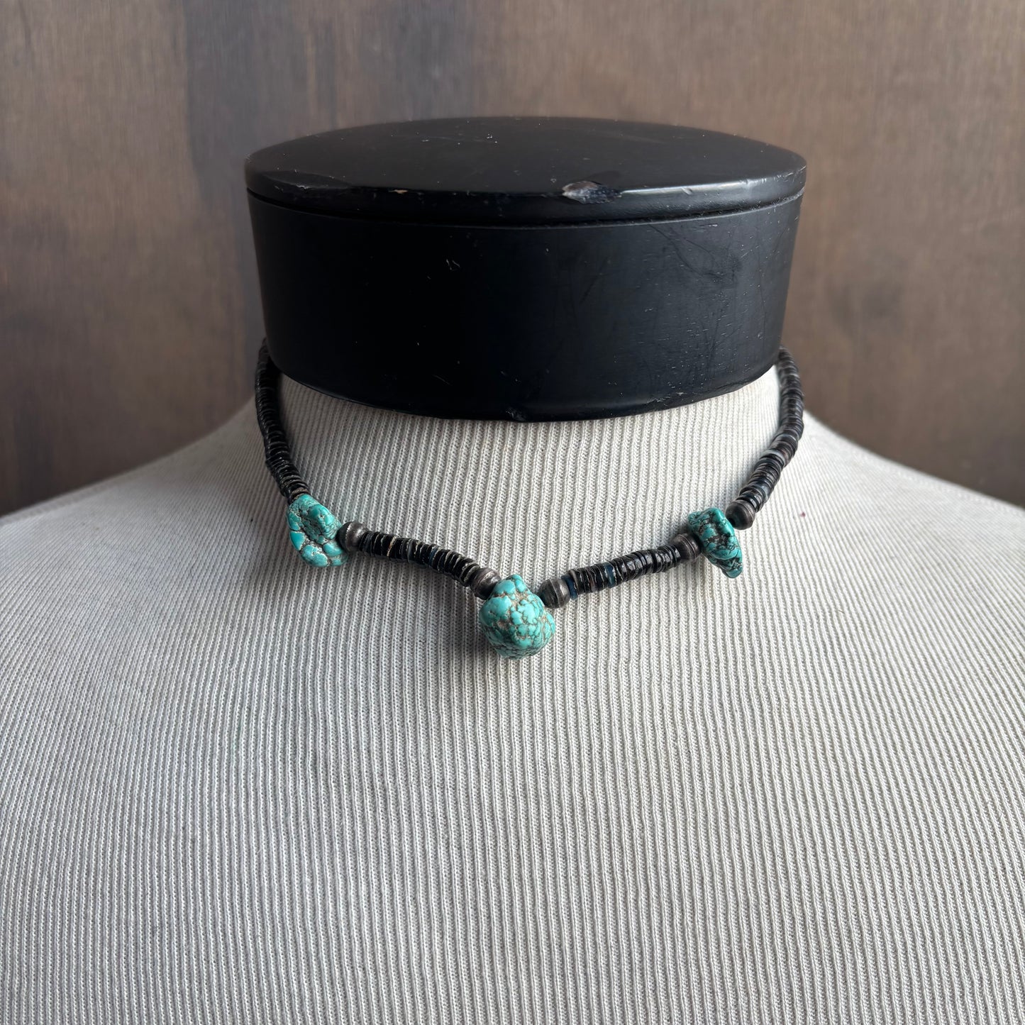 Raw Turquoise and Shell Necklace