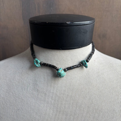 Raw Turquoise and Shell Necklace