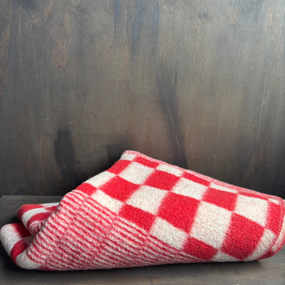 Vintage Red and White Blanket