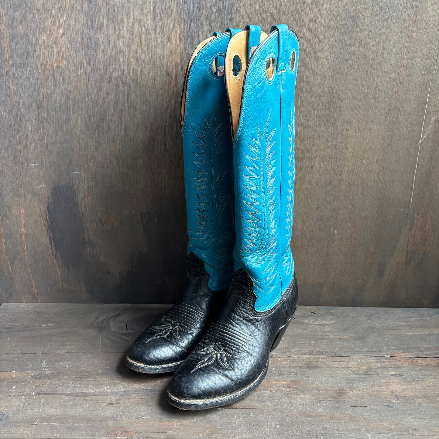 Nocona Tall Teal Two-Tone Boots