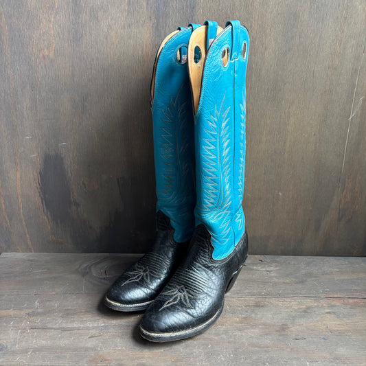 Nocona Tall Teal Two-Tone Boots