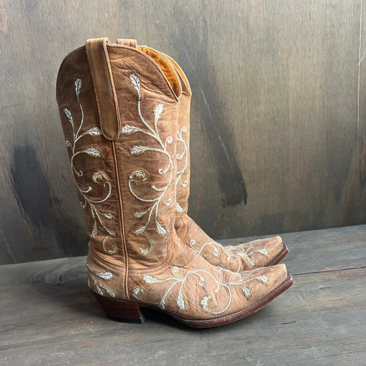 Old Gringo Cowgirl Boots with White Stitched Designs