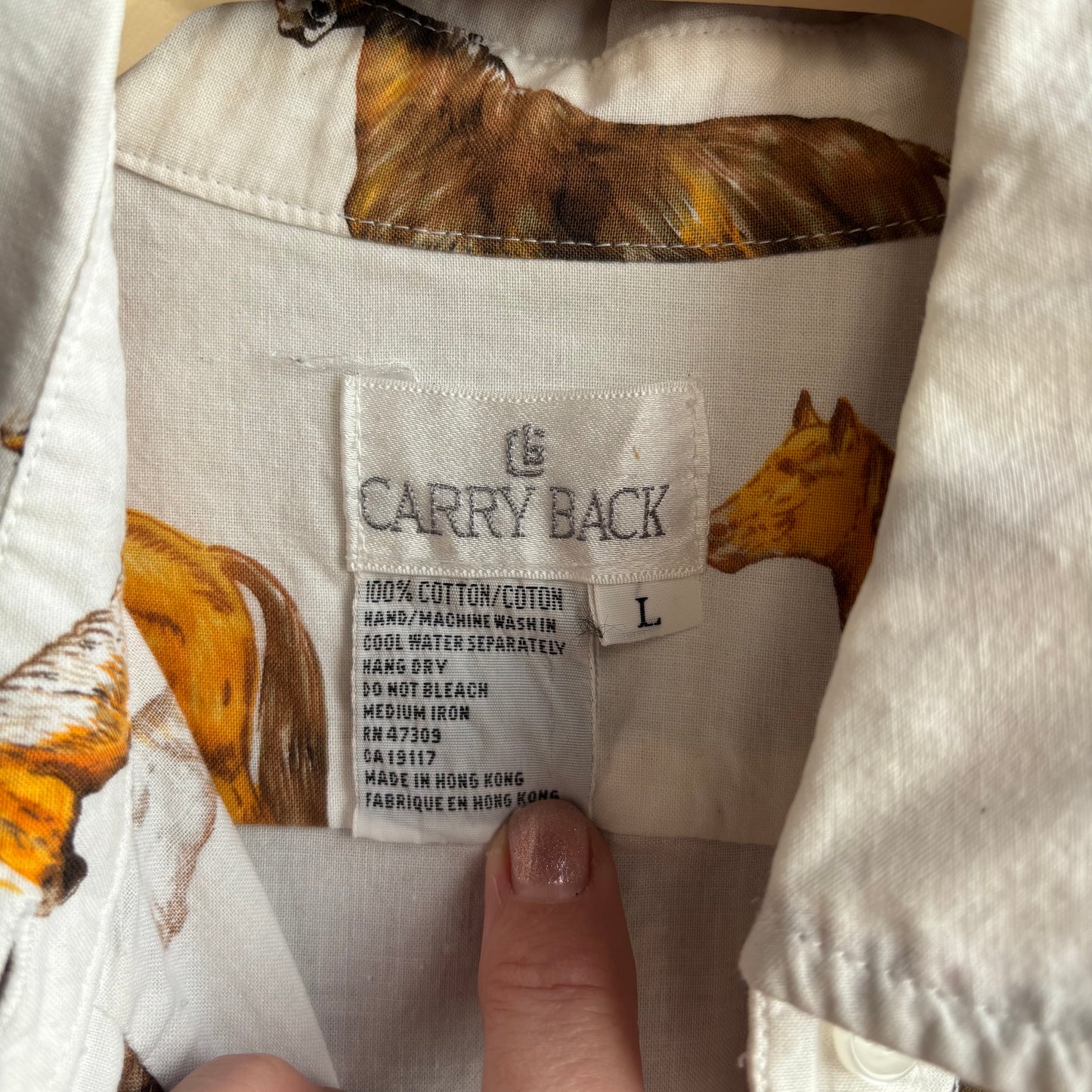 Carry Black Horse Button Up