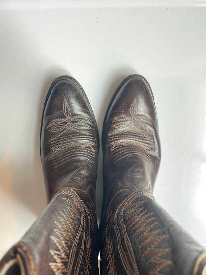 Vintage Dan Post Brown Leather Boots