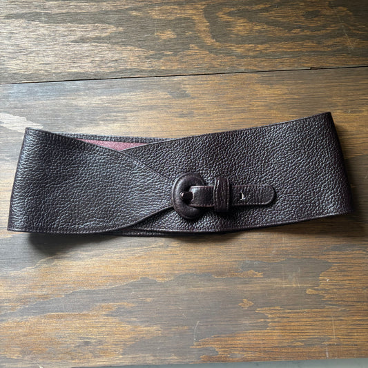 Wide Brown Leather Belt