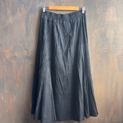 Vintage Vakko Black Leather Skirt