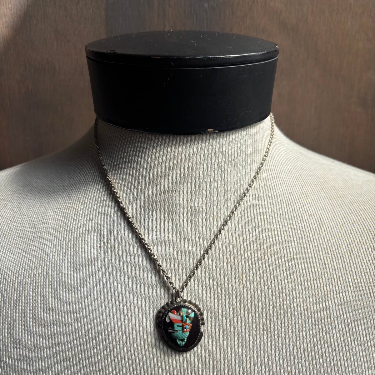 Sterling Turquoise and Coral Chip Necklace