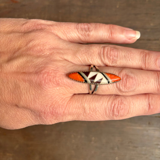 Vintage Sterling Silver Elongated Stone Ring