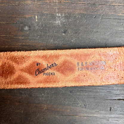 Tooled Leather Tan Belt