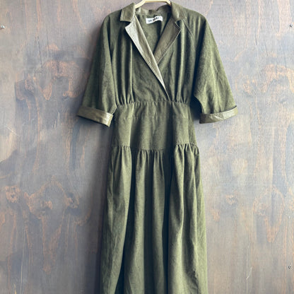 Vintage Green Microsuede Dress