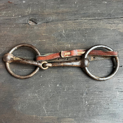 Vintage Decorative Bridle Bit with Leather Strap