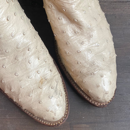 Tony Lama White Ostrich Western Boots