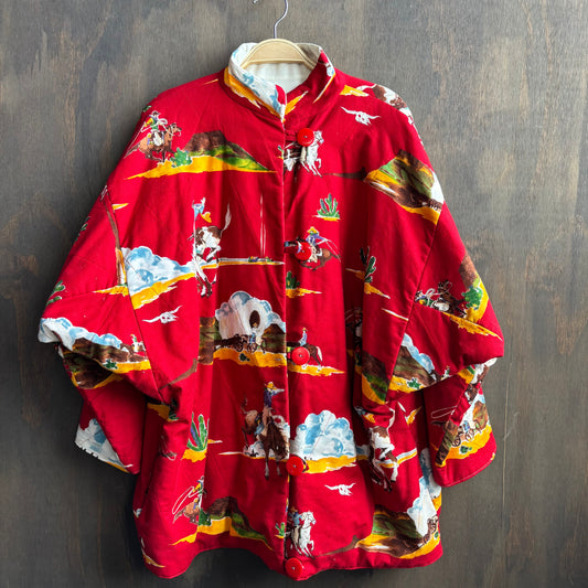 Red Western Cocoon Jacket