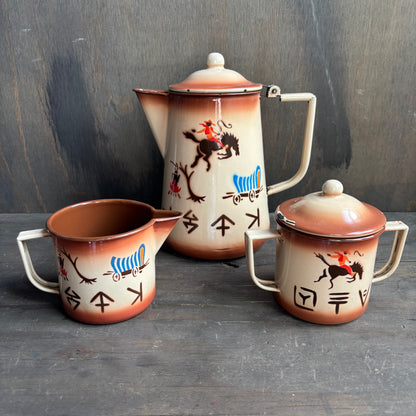 Vintage Enamelware Coffee Set