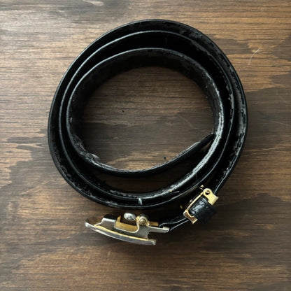 Paco Rabanne Black Belt with Monogram Buckle