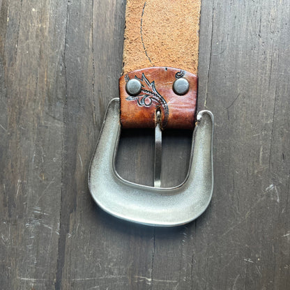 Sheplers inc brown tooled leather belt