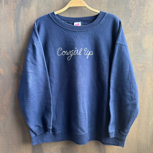 Custom Navy "Cowgirl Up" Sweatshirt