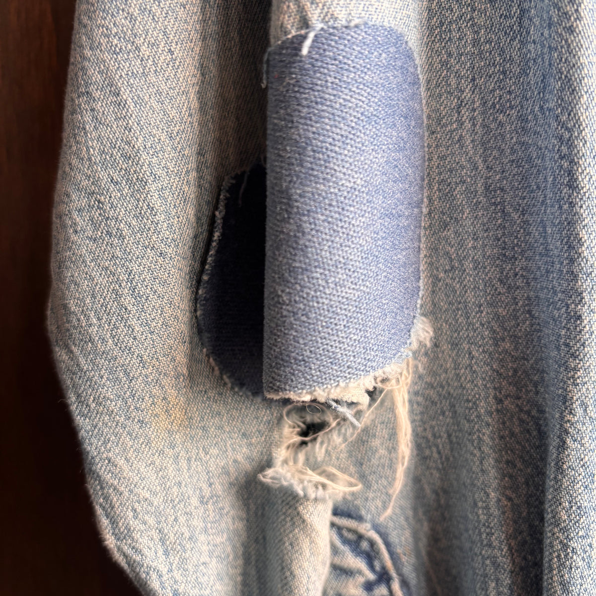 Eddie Bauer Distressed Denim Shirt