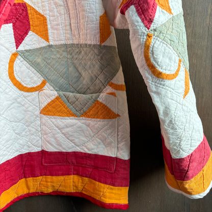 Vintage Red and Orange Quilt Coat