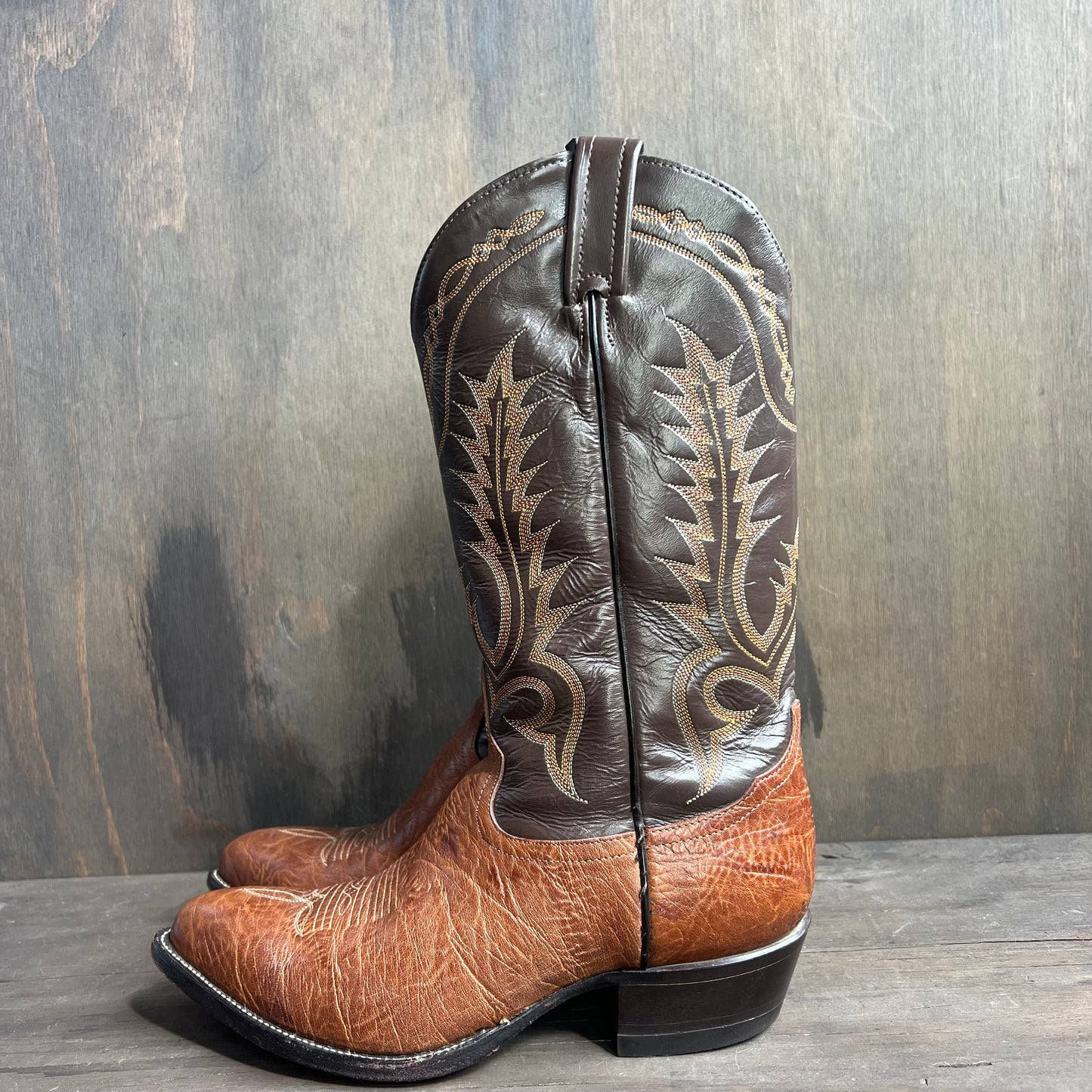 Tony Lama Two Tone Leather Cowboy Boots