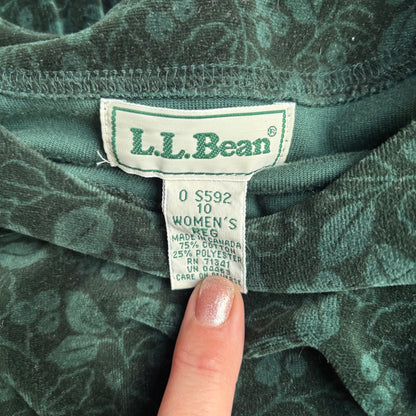 L.L. Bean Green Corduroy Dress