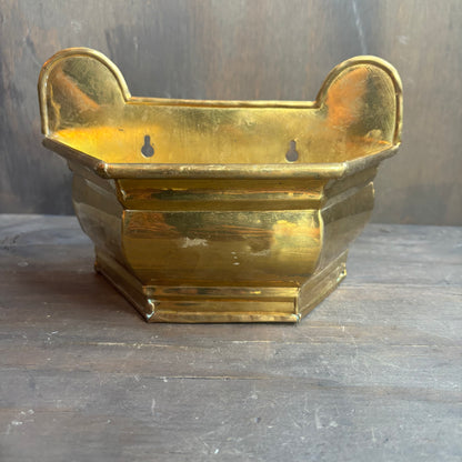 Vintage Brass Wall Planter