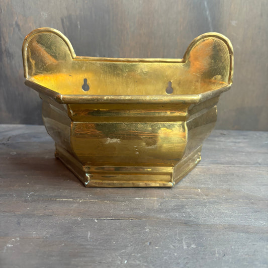Vintage Brass Wall Planter