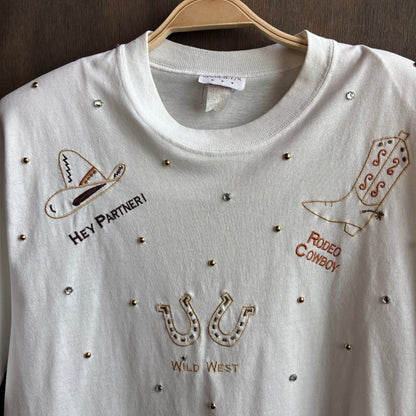 Bedazzled White Western Tee-Shirt
