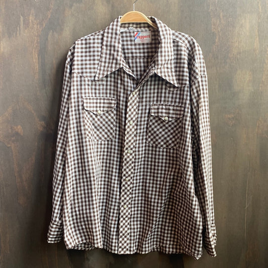 Rappers Brown Gingham Button Down