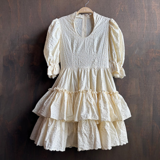 Eyelet Puff Sleeve and Skirt Dress