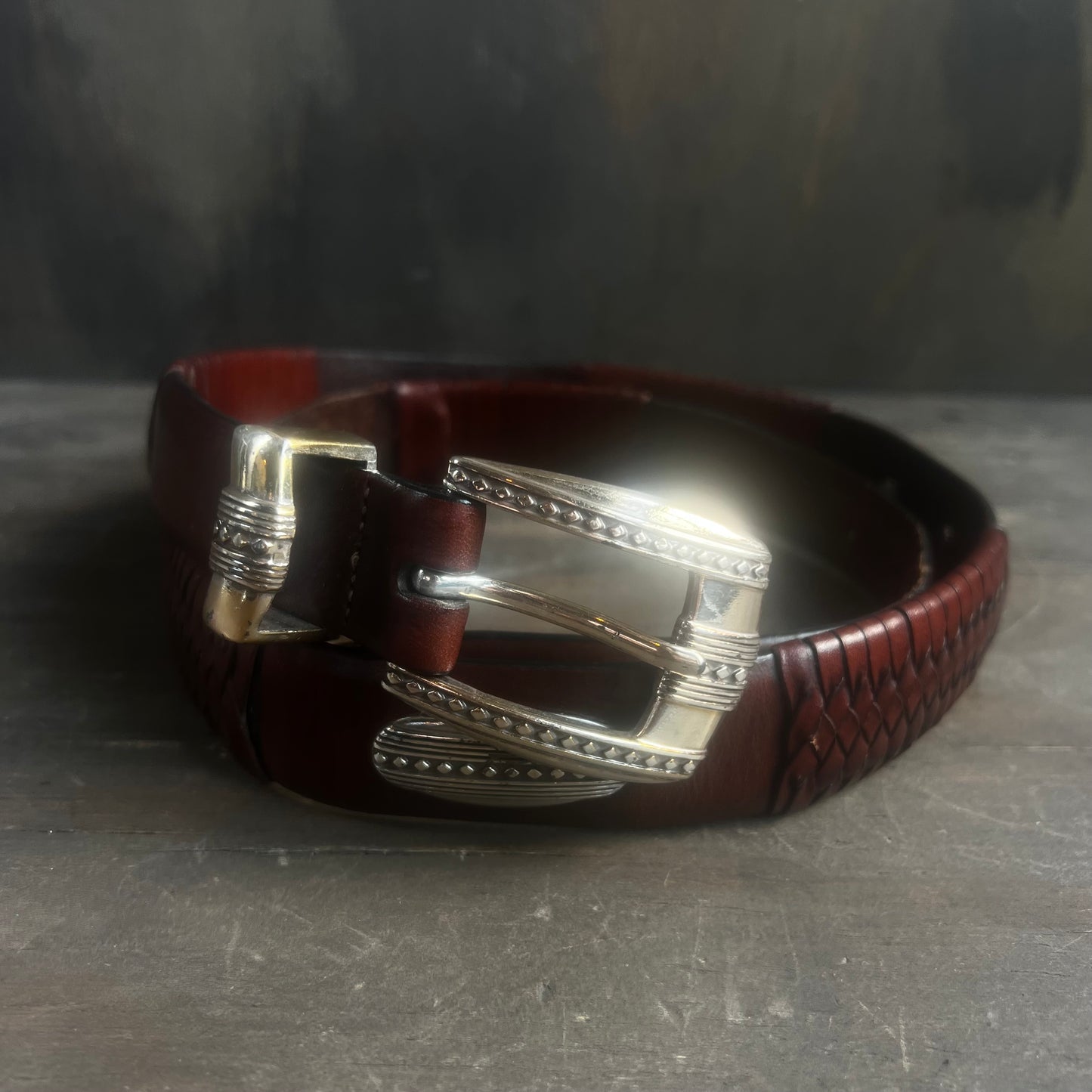 Brighton Brown Leather and Silver Belt