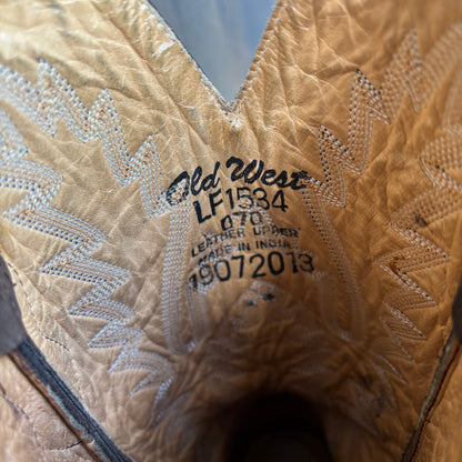 Old West Brown Leather Boots