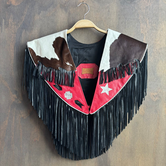 Vintage Ricky Nell Cowhide Shawl with Fringe