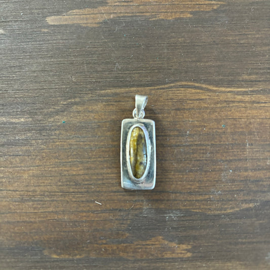 Rectangular Silver Pendant