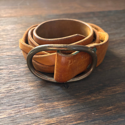 Vintage Tan Braided Leather Belt