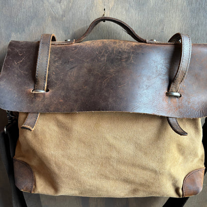 Leather and Canvas Messanger Bag