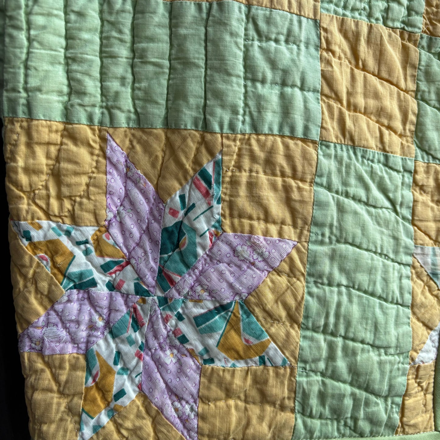 Vintage Yellow and Green Quilt Vest