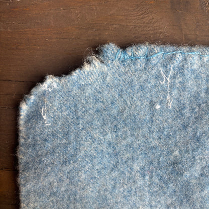 Wool Cream and Blue Blanket