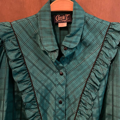 Vintage Circle T ruffle button down