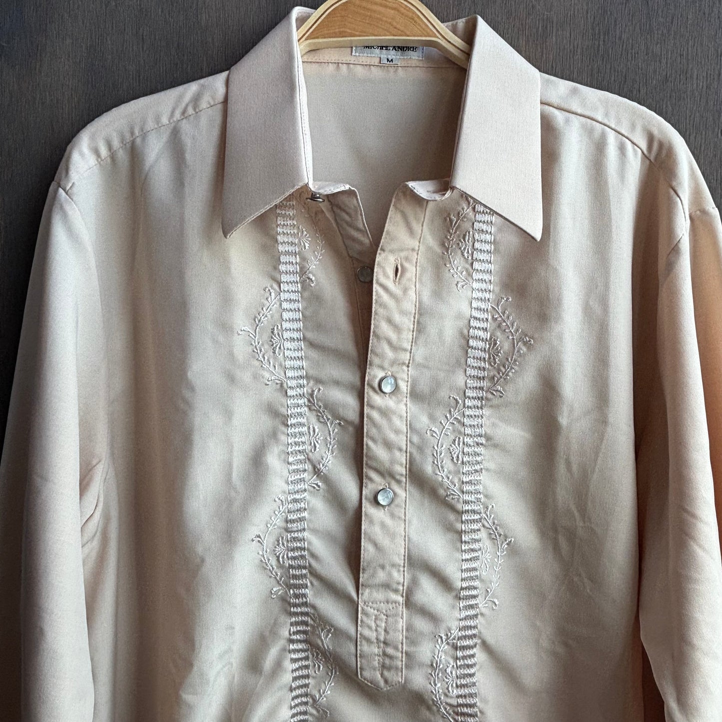 Vintage Cream Pullover Dress Shirt